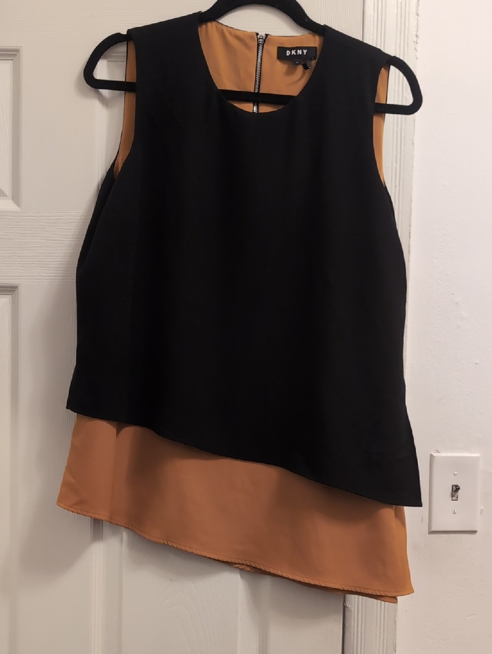 DKNY Asymmetrical Top With Back Zipper Detail